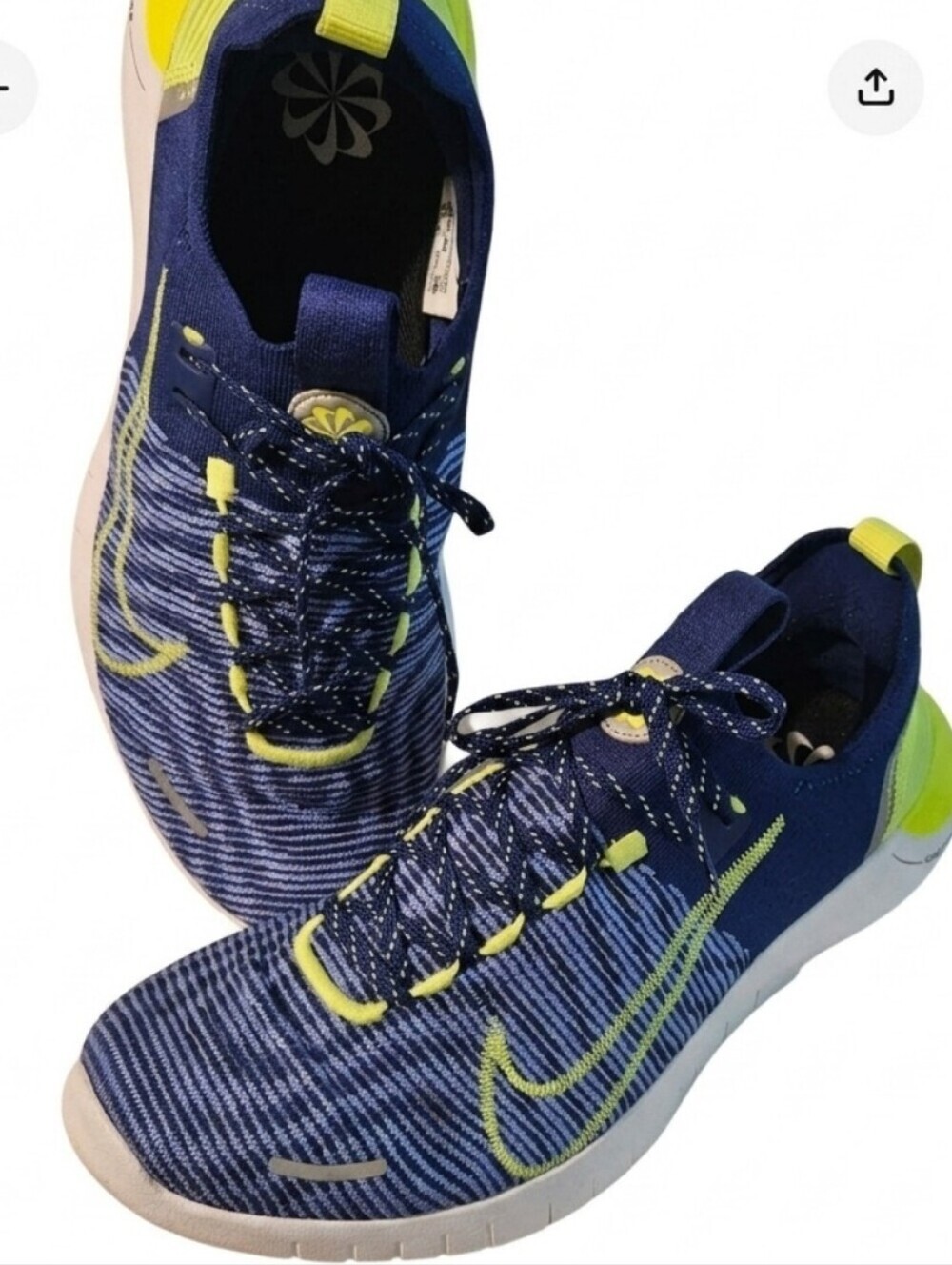 Nike Mens Flyknit Lunar 1 554887-474 Royal Blue Volt Running Sneakers Men's 10.5